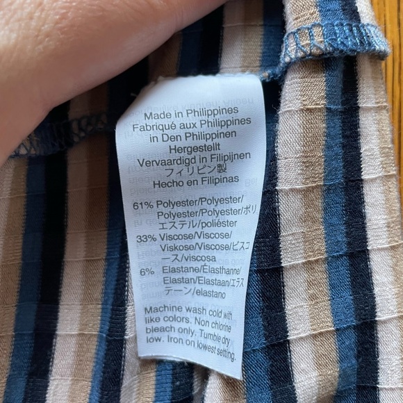 Madewell Fine Ribbed Turtleneck Long Sleeve Small Dark Mediterranean Windmill - Picture 10 of 15